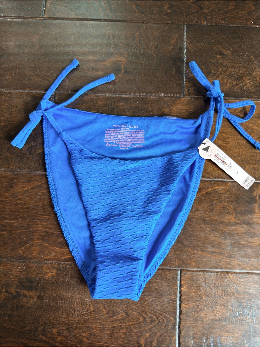 Victoria's Secret Cobalt Textured Tie-Side Bikini Bottom